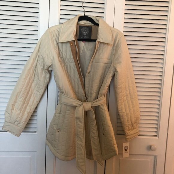 Vince Camuto Quilted Jacket Off-White w/ Gold & Gold Tone Hardware Size M- NWT - Picture 9 of 9